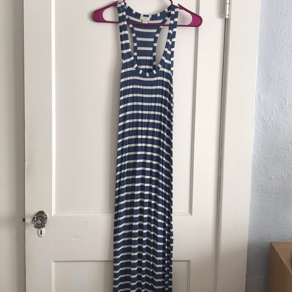 JCrew striped maxi dress